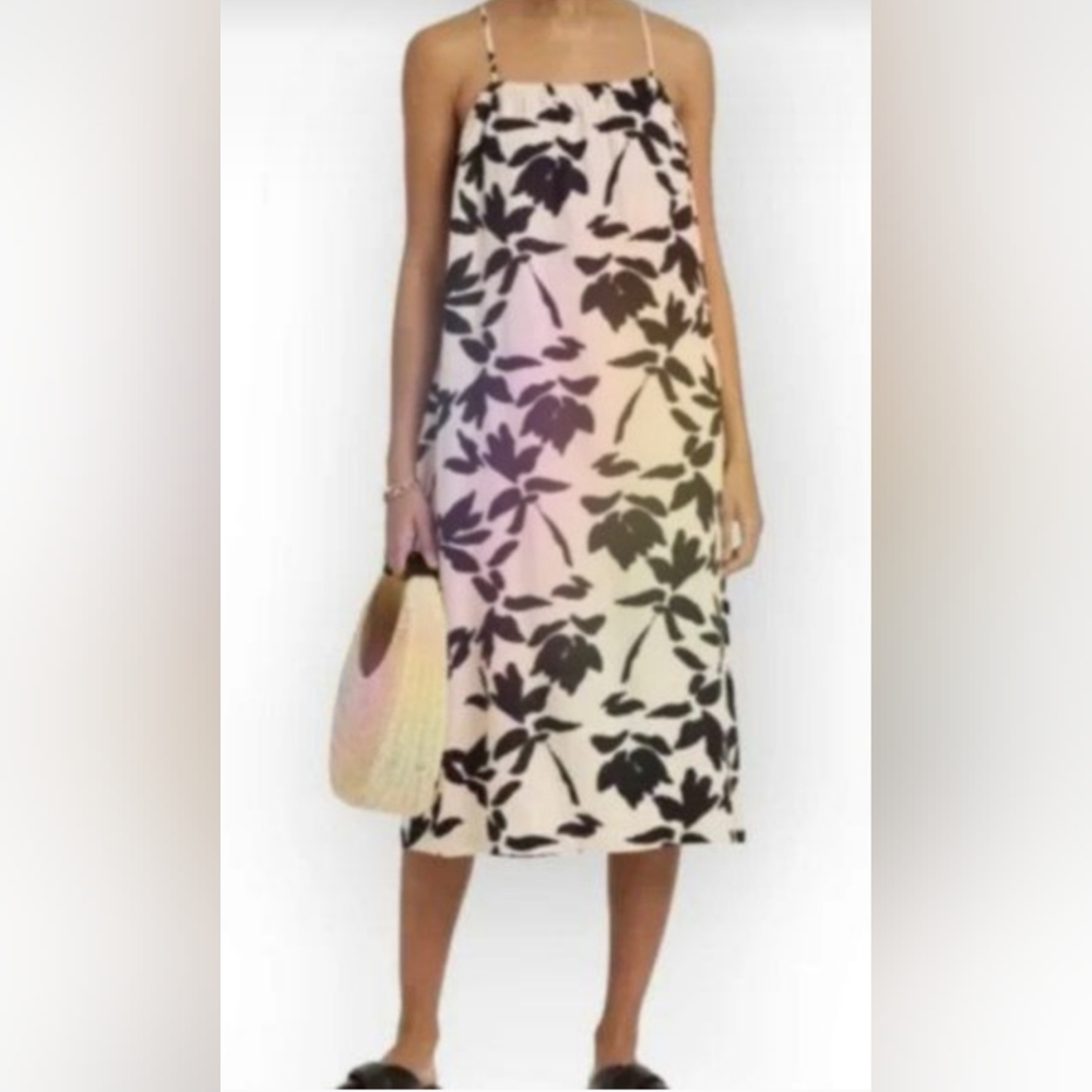 A New Day Women's Size M Tank Dress Black/Cream Floral NWT